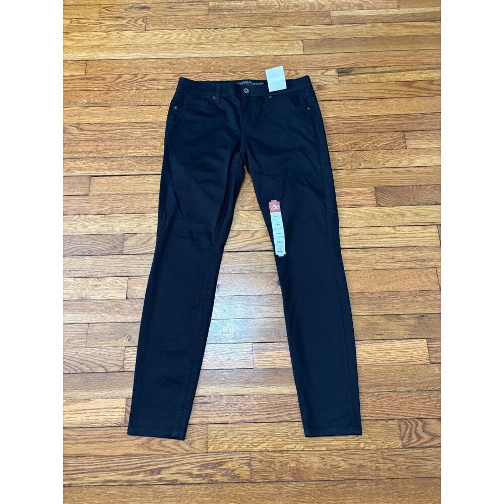 Arizona Jean Co. Womens Skinny Jeans Juniors Sz 7 Black Stretch Denim NWT $40